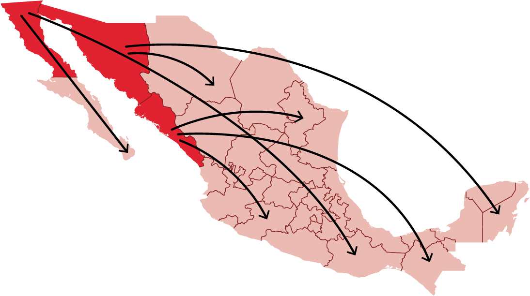 Mapa distribución México